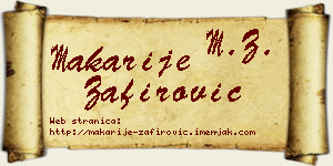Makarije Zafirović vizit kartica